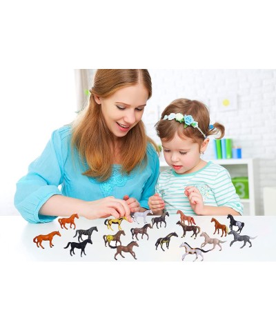 Horse Figures 18PCS Plastic Small Pony Animal Toys for Advent Calendar Science Project Learning Educational Toys Cake Topper ...