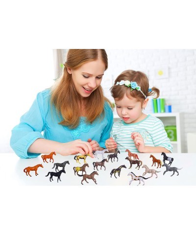 Horse Figures 18PCS Plastic Small Pony Animal Toys for Advent Calendar Science Project Learning Educational Toys Cake Topper ...