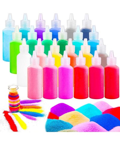 24 PCS Art Sand 1.25oz Bottles DIY Sand Arts and Crafts Kit Scenic Sand for Kids Colored Sand Kit for Wedding Decor Painting ...