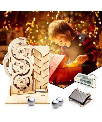 Solar 3D Wooden Puzzle Marble Run DIY Model Kit Craft Sets Educational Wood Mechanical Building Toys STEM Science Experiments...