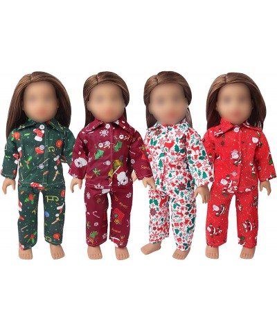 18Inch Doll Clothes for 18' Girl Dolls - Christmas Pajamas Girls Tree Jammies Children PJs Gift Set for 18 inch Dolls(Green) ...