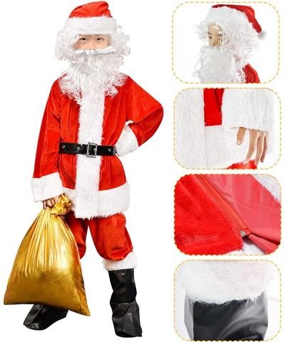 Children's Santa Claus Suit 8pc. Boys Child Velvet Christmas Costume for Kids Halloween Christmas Cosplay Fancy Party $28.82 ...