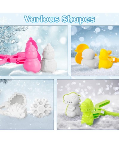 4PCS Snowball Maker for Kids Outdoor Snow Toy Kit Snowball Maker Tools with Drawstring Bag Duck Dinosaur Snowflake Snowman Mo...