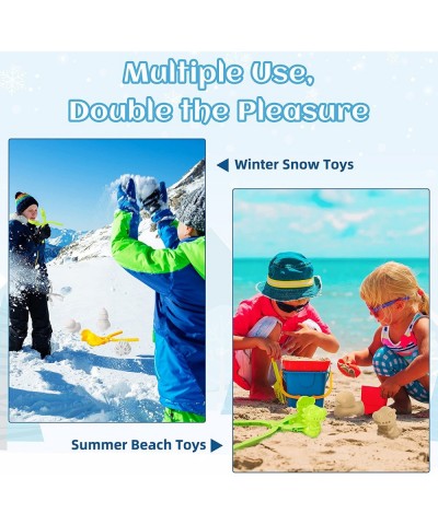 4PCS Snowball Maker for Kids Outdoor Snow Toy Kit Snowball Maker Tools with Drawstring Bag Duck Dinosaur Snowflake Snowman Mo...