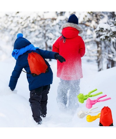 4PCS Snowball Maker for Kids Outdoor Snow Toy Kit Snowball Maker Tools with Drawstring Bag Duck Dinosaur Snowflake Snowman Mo...