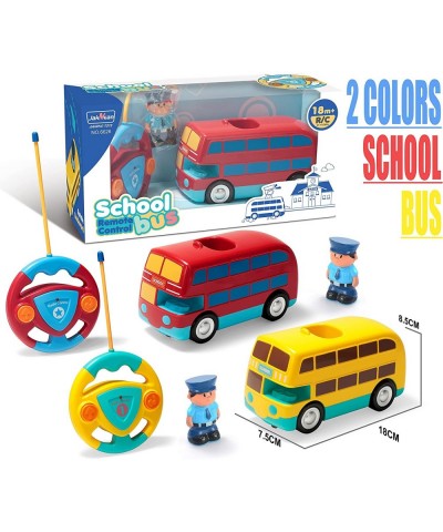 Cartoon Remote Control Cars School Bus RC Radio Remote Control Toys Car School Bus for Toddles Kids Boys Girls 3 4 5 6 7 Year...