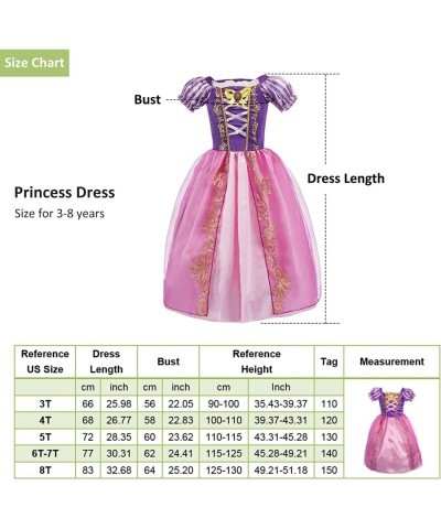 TPMG Princess Rapunzel Dress Tiara for Girls 3T-8Y Kids Halloween Costume Tangled Dress Up Clothes Pretend Play Birthday $31....