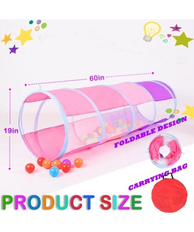 Kids Play Tunnel 5-ft Pop Up Crawling Tunnel Toy Tent for Toddlers Girls Boys Cat or Dogs Indoor and Outdoor Toys or Gifts (P...