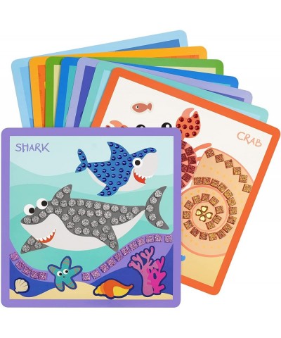 Mosaic Sticker 8 Sheets Ocean Animal Paint by Stickers for Kids Ages 3-8 Preschool Learning Activities Include Shark Crab Sti...