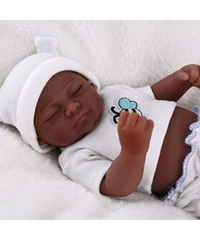 Mini 10inch Black Cute Truly Alive Newborn African American Baby Dolls Silicone Full Body Washable for Girl $42.42 Dolls