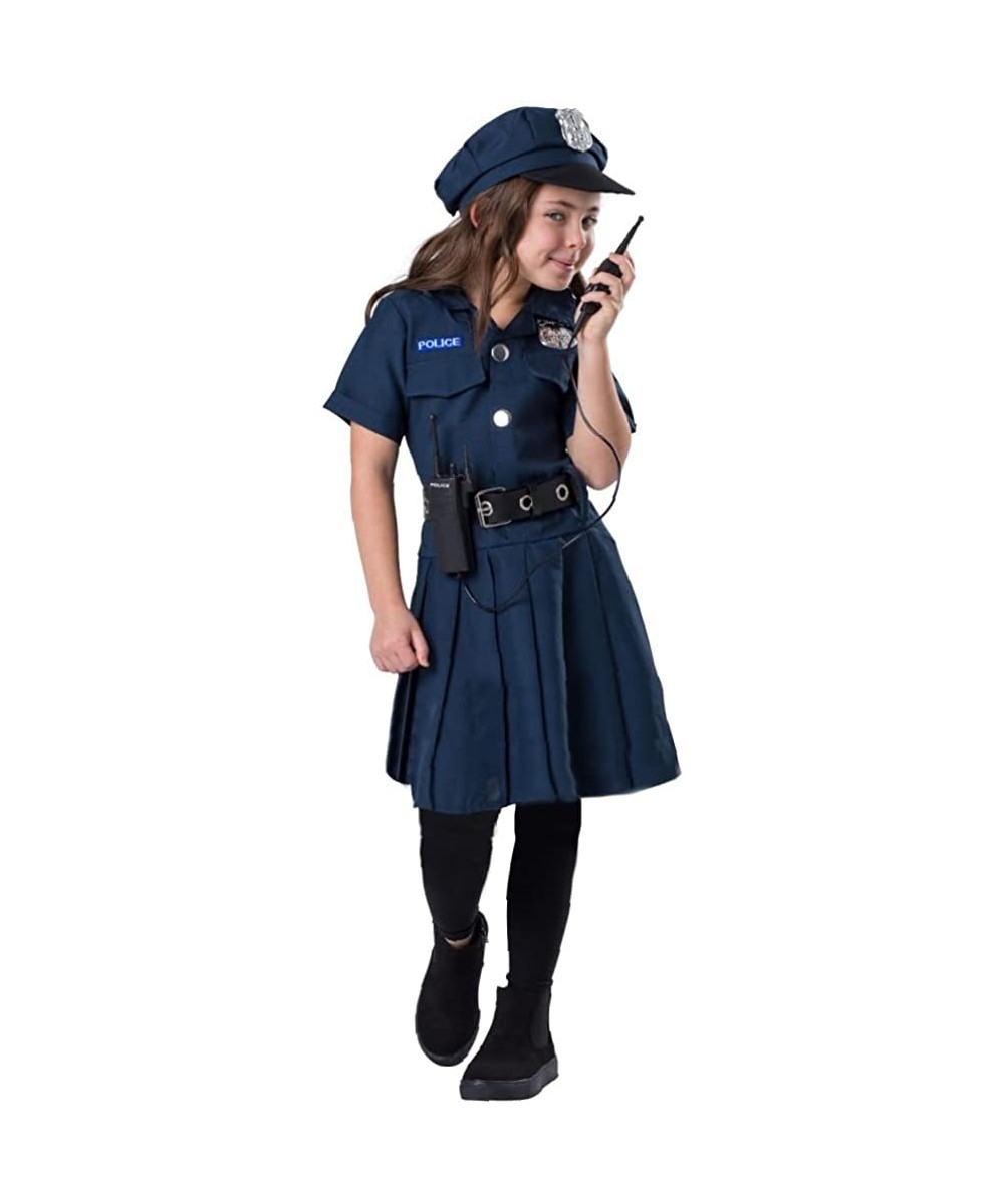 Girl's Police Officer Costume - Halloween Cop Costume for Kids - Dress Cap and Belt Set $44.44 Kids' Costumes