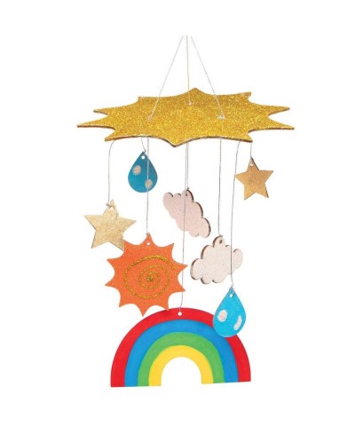 AT753 Rainbow Wooden Mobile Kits - Pack of 2 for Kids Arts and Crafts Projects $18.59 Craft Kits