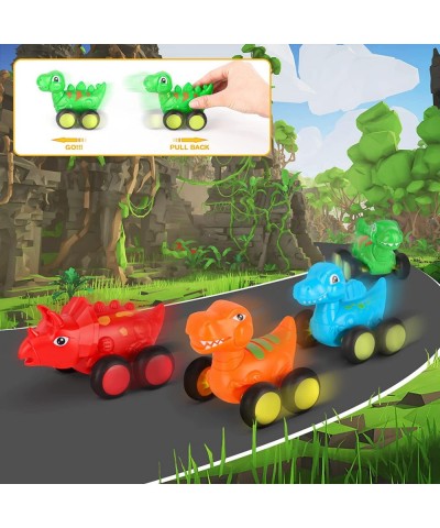 Toddler Car Toy for 2 3 4 5 Years Old Dinosaur Transport Carrier Truck with 4 Pack Small Pull Back Dino Car Friction Power Ve...