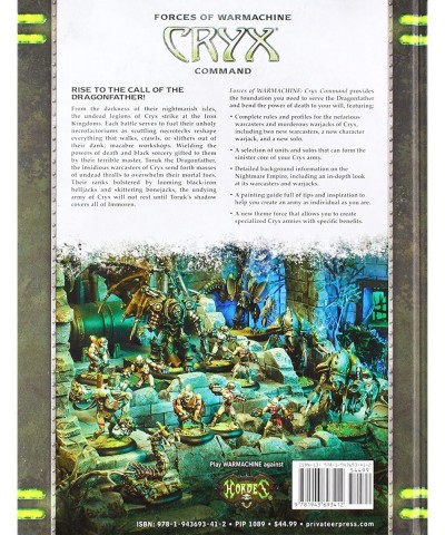 Forces of Warmachine: Cryx Command HC (Book) Miniature Game PIP1089 $88.21 Game Accessories