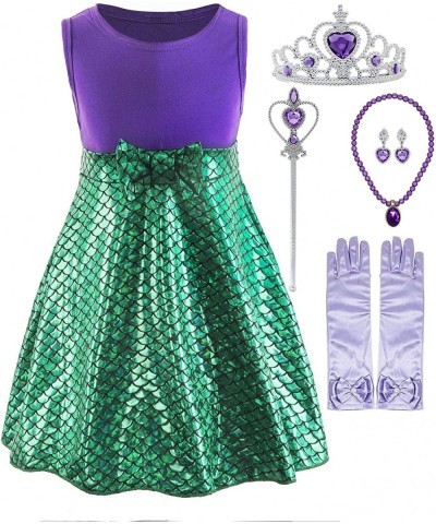 Green Little Girl Mermaid Princess Costume Sequins Party Dress $46.17 Kids' Costumes