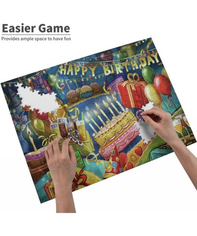 Happy Birthday Gifts Jigsaw Puzzles 500 Pieces Wooden Large Poster Puzzle Game Artwork for Adults Teens 20.4 x 15 Inch $34.82...