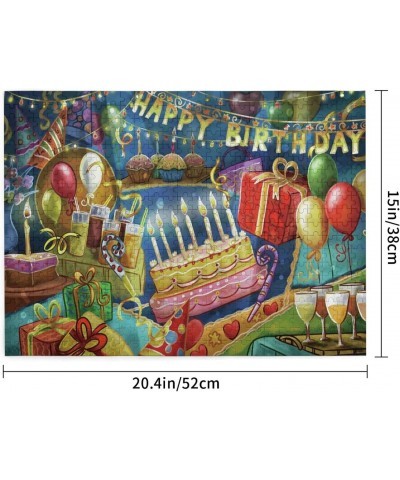 Happy Birthday Gifts Jigsaw Puzzles 500 Pieces Wooden Large Poster Puzzle Game Artwork for Adults Teens 20.4 x 15 Inch $34.82...