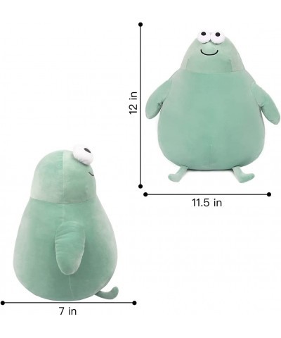 Cute Fat Frog Stuffed Animal Plushie Chubby Frog Plush Pillow Soft Green Frog Plush Toy Funny Simulation Doll Adorable Gift f...