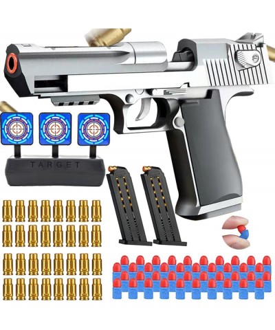 Toy Gun Soft Bullet Cool Toy Pistol Foam Blaster 40 Pcs EVA Darts Shell Ejecting Shooting Games Educational Model Toy Guns fo...