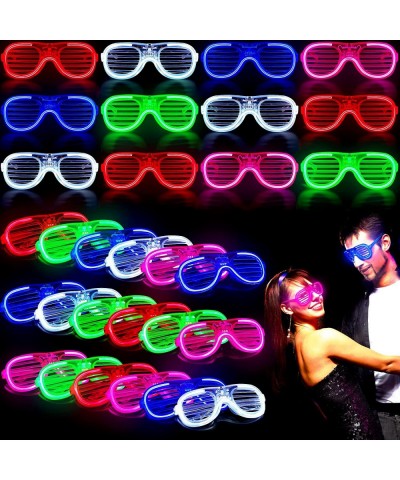 30 Pieces Light Up LED Glasses Glow In Dark Glasses 5 Neon Color Glasses Shutter Shade Party Favor Supplies $42.92 Kids' Part...