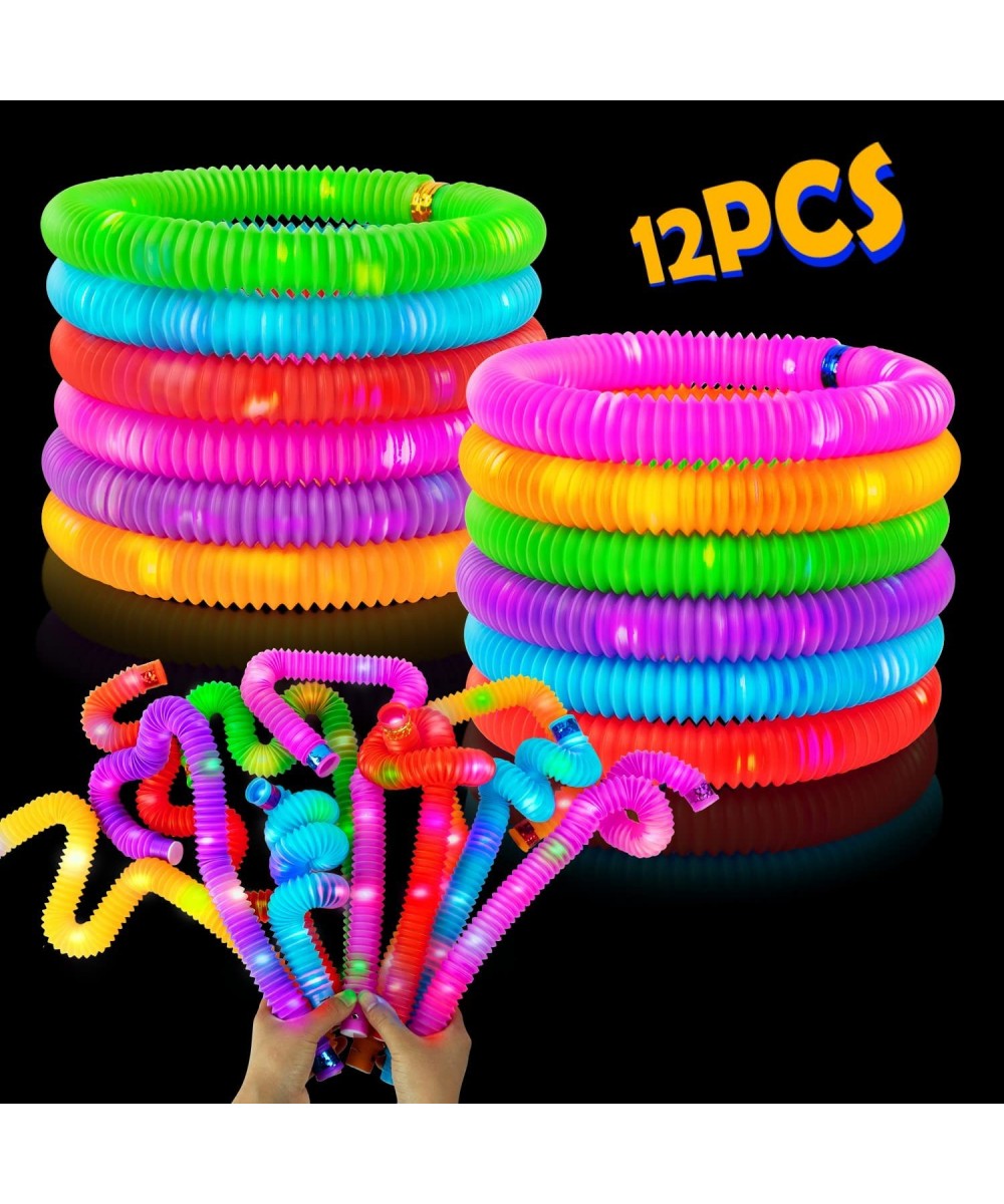 12 PCS Light up Pop Tubes Glow Sticks Necklaces & Bracelets Party Pack Valentines Day Classroom Treats Prizes Toys Gifts Glow...