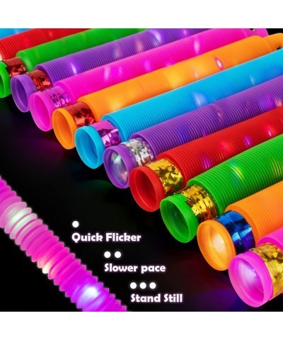 12 PCS Light up Pop Tubes Glow Sticks Necklaces & Bracelets Party Pack Valentines Day Classroom Treats Prizes Toys Gifts Glow...