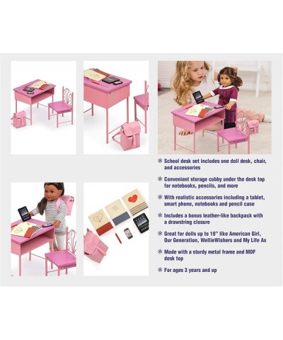 Back-to-School Doll Desk and Chair with Accessories for 18 inch Dolls - Pink (60009) $60.56 Doll Accessories