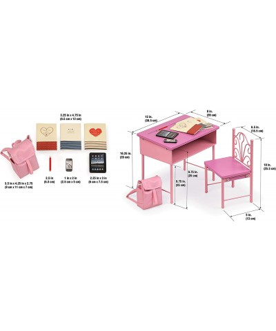 Back-to-School Doll Desk and Chair with Accessories for 18 inch Dolls - Pink (60009) $60.56 Doll Accessories