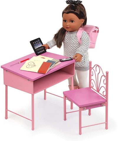 Back-to-School Doll Desk and Chair with Accessories for 18 inch Dolls - Pink (60009) $60.56 Doll Accessories