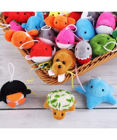 32 Pieces Mini Stuffed Ocean Animals Toys Set Mini Plush Animals Toys Sea Creatures Stuffed Playset Small Stuffed Animal Keyc...