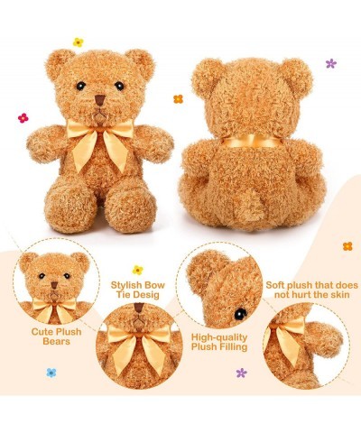 12 Pcs Bear Stuffed Animal Plush with Ribbon Bow Ties Stuffed Bear Soft Fluffy Bear Gifts for Adults Boyfriend Girlfriend Bir...