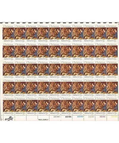 1971 Christmas Issue 8 Cent Sheet of 50 Postage Stamps Scott 1444 $23.39 Collectible Postage Stamps