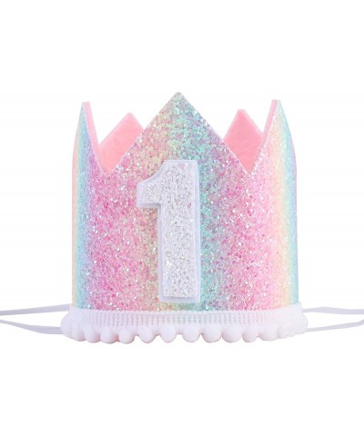 Baby 1st Birthday Rainbow hat - First Birthday Crown hat Baby Birthday Photo Props Mini Rainbow Crown Party Decorations Paste...