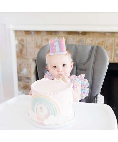 Baby 1st Birthday Rainbow hat - First Birthday Crown hat Baby Birthday Photo Props Mini Rainbow Crown Party Decorations Paste...