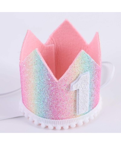 Baby 1st Birthday Rainbow hat - First Birthday Crown hat Baby Birthday Photo Props Mini Rainbow Crown Party Decorations Paste...