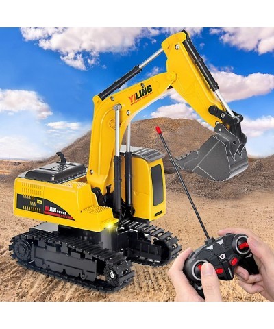 Remote Control Excavator & Dump Truck Toy for Kids(Set of 2) with Lights and Sounds Construction Vehicles RC Trucks Toys for ...