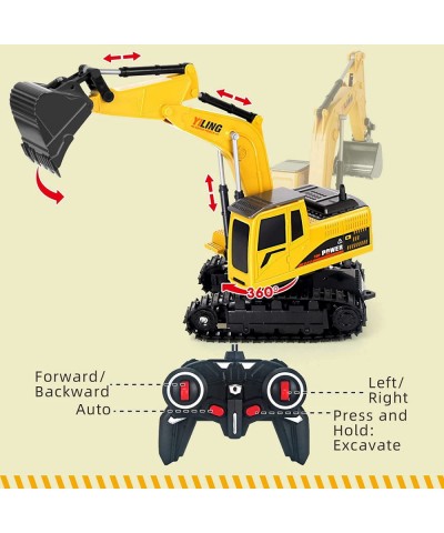 Remote Control Excavator & Dump Truck Toy for Kids(Set of 2) with Lights and Sounds Construction Vehicles RC Trucks Toys for ...