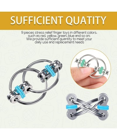 9 Pieces Bike Chain Fidget Toy for Adults Teens Flippy Chain Fidget Toy for ADHD Pressure Anxiety Relief Finger Toys for Work...