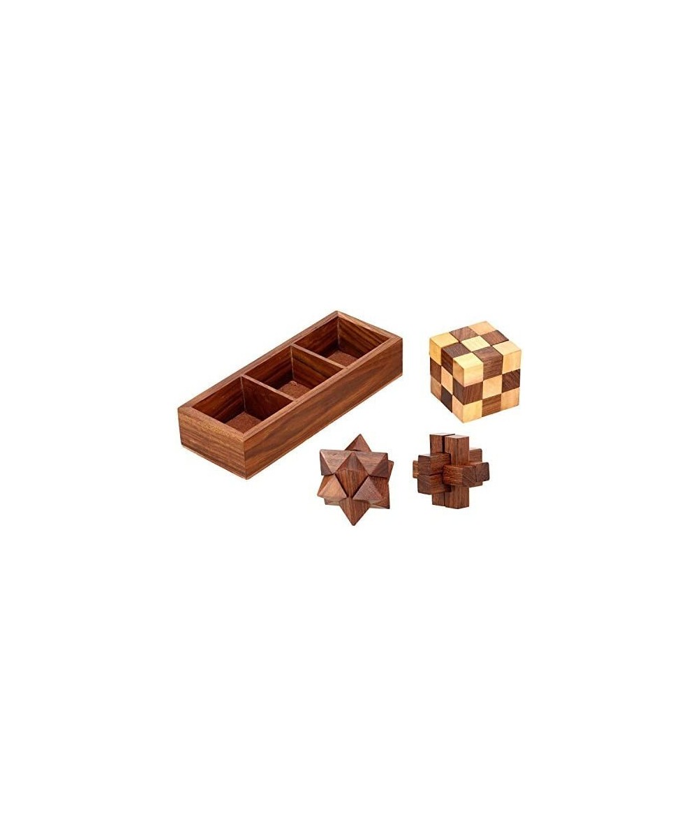 3 in 1 3D Puzzles for Adults | Kids | Teens | Boys | Girls | Fun- Includes Wood Interlocking Blocks Diagonal Burr and Snake C...