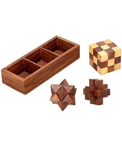 3 in 1 3D Puzzles for Adults | Kids | Teens | Boys | Girls | Fun- Includes Wood Interlocking Blocks Diagonal Burr and Snake C...