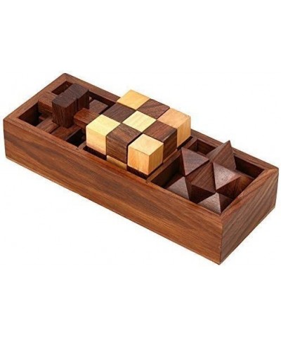 3 in 1 3D Puzzles for Adults | Kids | Teens | Boys | Girls | Fun- Includes Wood Interlocking Blocks Diagonal Burr and Snake C...