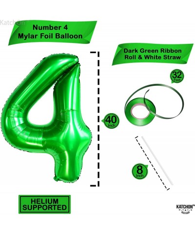 Giant Dark Green 4 Balloon Number - 40 Inch | 4th Birthday Balloons Dinosaur 4th Birthday Decorations for Boys | Green Number...