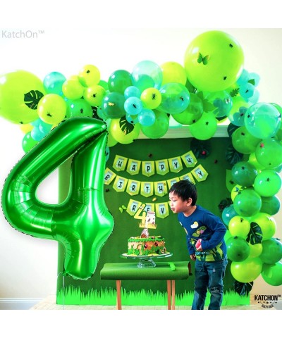 Giant Dark Green 4 Balloon Number - 40 Inch | 4th Birthday Balloons Dinosaur 4th Birthday Decorations for Boys | Green Number...