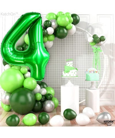 Giant Dark Green 4 Balloon Number - 40 Inch | 4th Birthday Balloons Dinosaur 4th Birthday Decorations for Boys | Green Number...