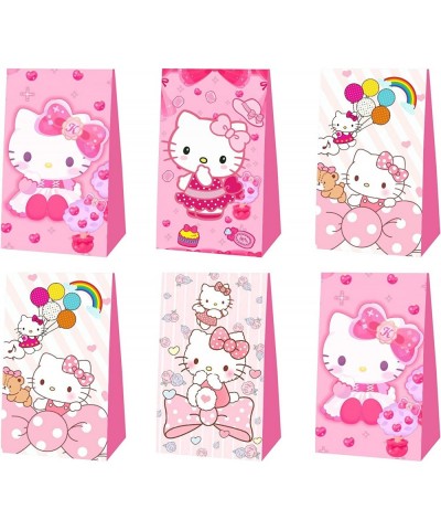 12 Pcs Kitty Birthday Decorations Cute Pink Party Favor Gift Bag Candy Bags for Kids Birthday Party Supplies $24.86 Kids' Par...