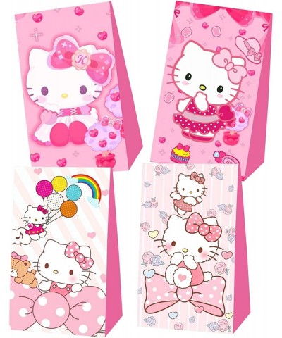 12 Pcs Kitty Birthday Decorations Cute Pink Party Favor Gift Bag Candy Bags for Kids Birthday Party Supplies $24.86 Kids' Par...