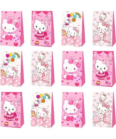 12 Pcs Kitty Birthday Decorations Cute Pink Party Favor Gift Bag Candy Bags for Kids Birthday Party Supplies $24.86 Kids' Par...