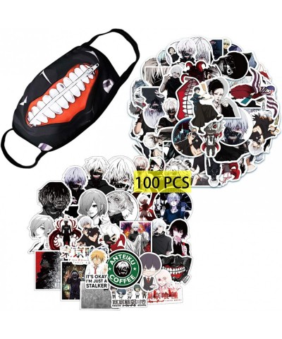 Tokyo Anime Ghoul Stickers(100pcs with Kaneki Ken Cosplay Mask )Gifts Horror mask Tokyo Anime Ghoul Merch Party Stickers for ...