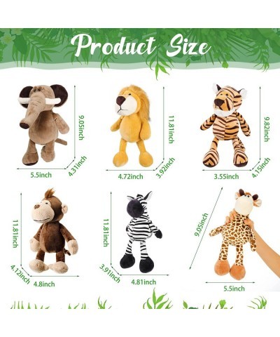 12 Pieces Safari Stuffed Animals 11.8 Inch Jungle Animal Toys Set Boys Girls Plush Forest Animals Lion Elephant Zebra Giraffe...