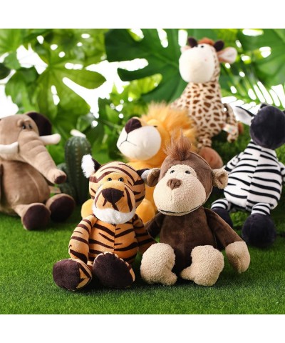 12 Pieces Safari Stuffed Animals 11.8 Inch Jungle Animal Toys Set Boys Girls Plush Forest Animals Lion Elephant Zebra Giraffe...